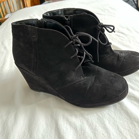 a new day Shoes - Target 9 Black Lace-Up Wedge Booties